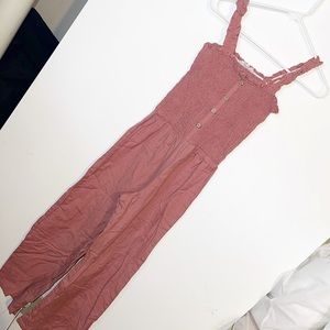 Full Circle Trends Pink Button Jumpsuit